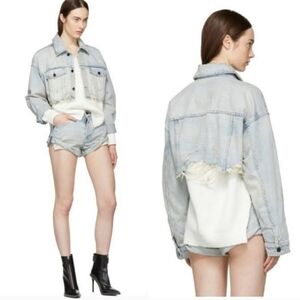 Alexander Wang Blue Blaze Crop Denim Jacket Medium